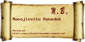 Manojlovits Benedek névjegykártya